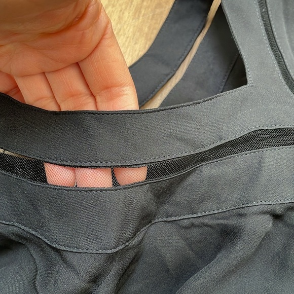 Ramy Brook Lex Cold Shoulder Longsleeve Blouse Top Silk Black Mesh Small S - Picture 5 of 9